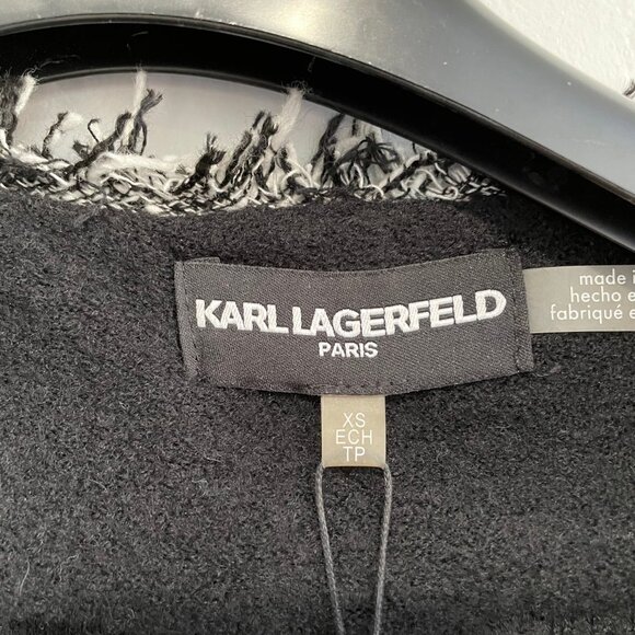 Karl Lagerfield Braided-Trim Tweed Blazer Size XS - Picture 5 of 9